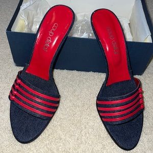 Red and Denim Heels